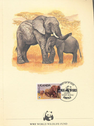 Uganda 1983 WWF Wildlife Elephants Used UK2342