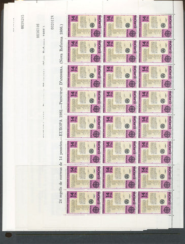 Spanish Andorra 1980 Europa Sheets MNH x 5 ZK2844