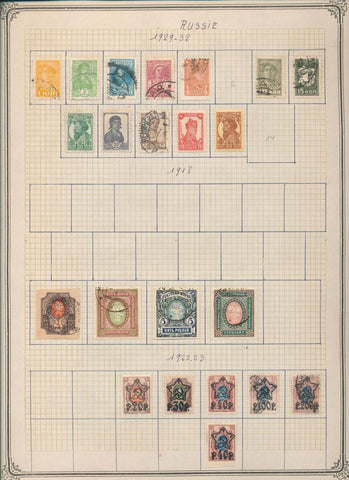 Russia Early/Mid Used MH on Pages(Apx 50+Items) UK3826