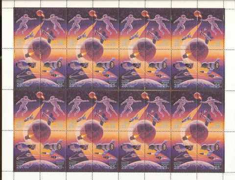 Russia 1992 Space MNH Sheet of 32 Stamps AB3261