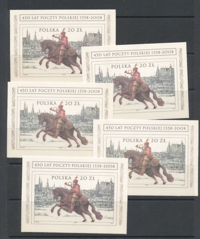 Poland Silks Horses Sheets x 5 MNH UK3679