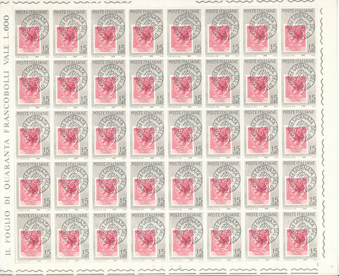 Italy 1959 Stamp on Stamp Sheet of 40 MNH CP480