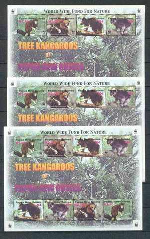 PAPUA NEW GUINEA 2003 TREE KANGAROOS WWF Wildlife MNH SHEET x3 (Pap 41)