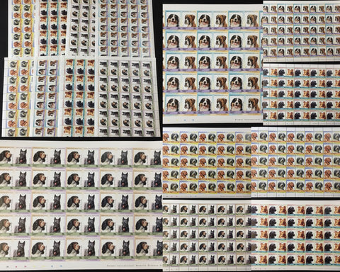 TUVALU Dogs Sheets x 8 MNH(400 Stamps) (BLK19)