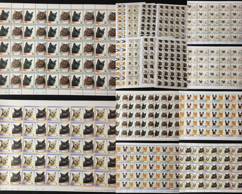 TUVALU CATS Sheets x 8 MNH(400 Stamps) (BLK20)