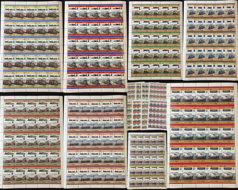 TUVALU TRAINS 400 Stamps Locomotives Sheets of 50 MNH x 8( BLK34 )