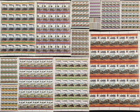 TUVALU Trains Locomotives Sheets x 12 MNH (600 Stamps) (BLK37 )