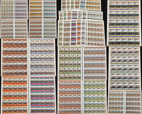 TUVALU TRAINS Sheets x 20 MNH(1000 Stamps) )BLK42