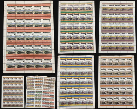 TUVALU Trains Sheets x 6 MNH(300 Stamps) (BLK51)