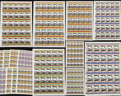 TUVALU Imperf Perf Train Sheets x 8 MNH(400 Stamps) BLK57