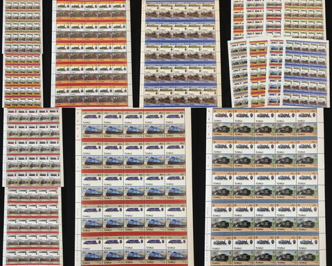 TUVALU Trains Sheets x 8 MNH(400 Stamps) BLK60