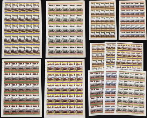 NEVIS TRAINS Imperf Sheets x 6 MNH( BLK67