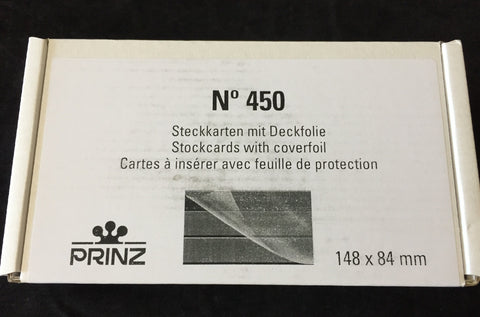 PRINZ Black Stockcards No 450, 2 strips 148x84mm 100 pcs 0,6kg