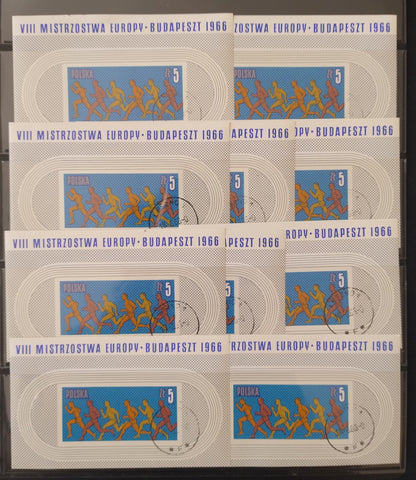 POLAND 1966 Runners Sport Mini Sheets Used x 10 /BLK103