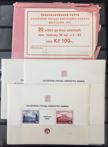 Czech Rep. Bratislava 1937 Mini Sheets MNH x 20 CP3025