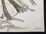 Sidney Ferris ? SF Watercolour Size: 25cm/34cm Beach Scene Original(Size 4)