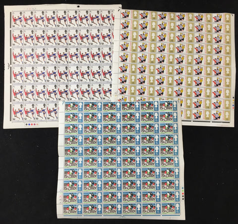 Great Britain 1966 Football Soccer Blocks (150 Stamps) MNH( UK3660