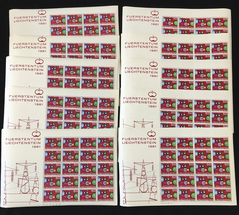 Liechtenstein 1961 Europa Sheets x 10 MNH(TK1477)