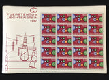 Liechtenstein 1961 Europa Sheets x 10 MNH(TK1477)