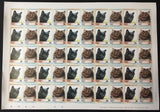 TUVALU CATS Sheets x 8 MNH(400 Stamps) (BLK20)