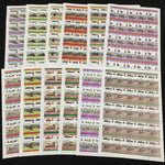 TUVALU Trains Locomotives Sheets x 12 MNH (600 Stamps) (BLK37 )