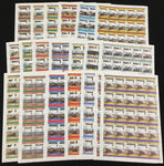 TUVALU TRAINS Sheets x 20 MNH(1000 Stamps) )BLK42