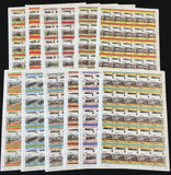 TUVALU Trains Locomotives Sheets x 12 MNH(600 Stamps) BLK58