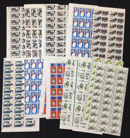 Great Britain 1960s Hastings Flowers Christmas Sheets Blocks MNH(100s) UK3854