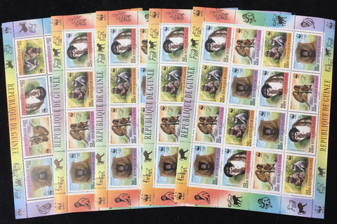 Guinee 2000 WWF Monkeys Sheets MNH x 5 UK3859