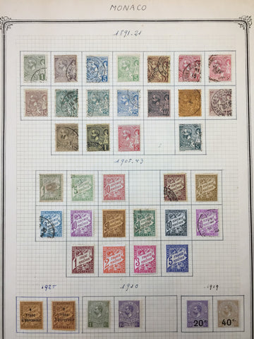 Monaco 1890s/1950s Used MH Collection on Pages(Apx 250 Items) UK4008