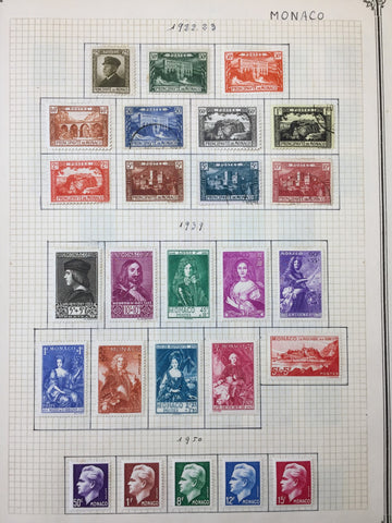 Monaco 1920s/40s Used MH Collection on Pages(Apx 150 Items) UK4009