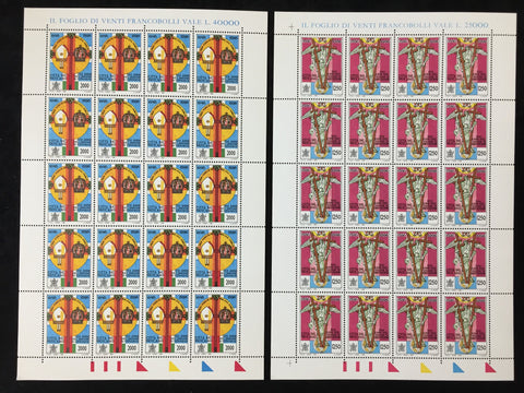 Vatican 1990s MNH 12 full sheets + 18 mini + 6 pairs (270 stamps) EP52