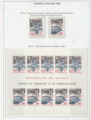 Monaco 1988/90 Sheets Art MNH on 16 Sides (Apx 75+Items) BL981
