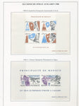 Monaco 1988/90 Sheets Art MNH on 16 Sides (Apx 75+Items) BL981