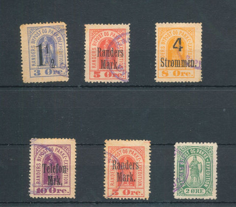 Denmark Randers Locals 1887/88 Used (6 Items) BL938