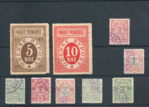 Denmark Odense 1887 Locals MNG Used (9 Items) BL940
